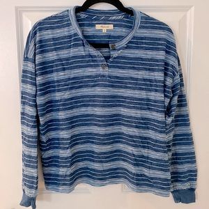 Madewell Washed Striped Long Sleeve Henley Tee